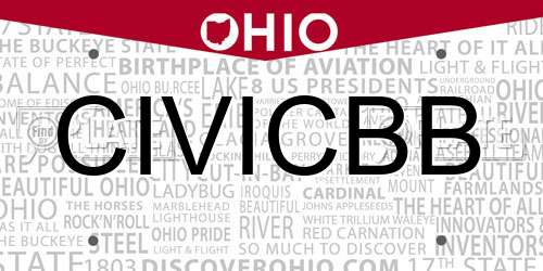 CIVICBB Ohio License Plate