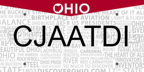 CJAATDI Ohio License Plate