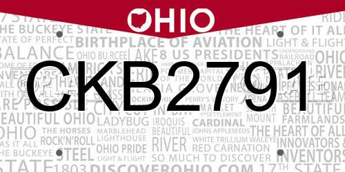 CKB2791 Ohio License Plate