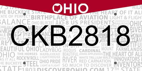 CKB2818 Ohio License Plate
