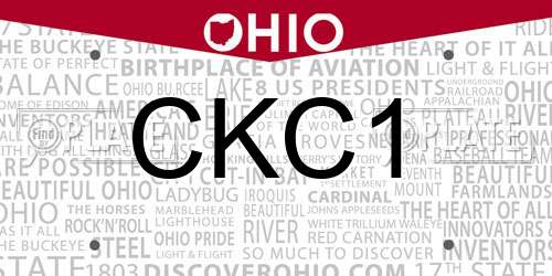 CKC1 Ohio License Plate