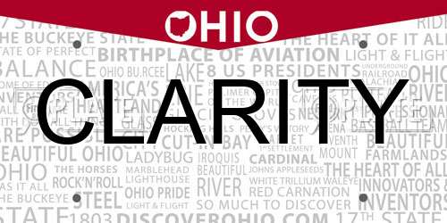 CLARITY Ohio License Plate