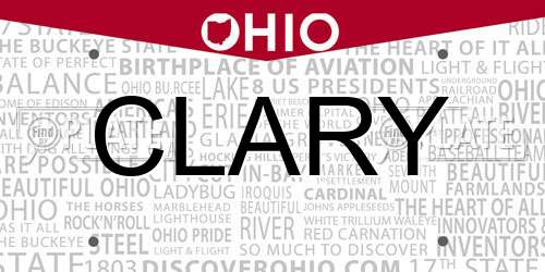 CLARY Ohio License Plate