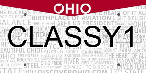 CLASSY1 Ohio License Plate