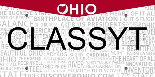CLASSYT Ohio License Plate