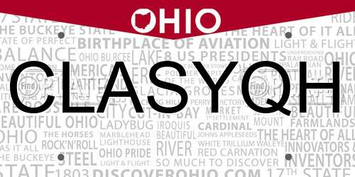 CLASYQH Ohio License Plate