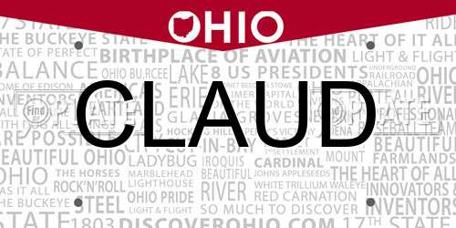 CLAUD Ohio License Plate