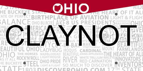CLAYNOT Ohio License Plate