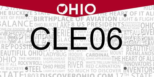CLE06 Ohio License Plate