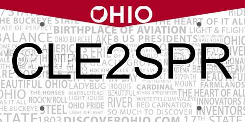 CLE2SPR Ohio License Plate