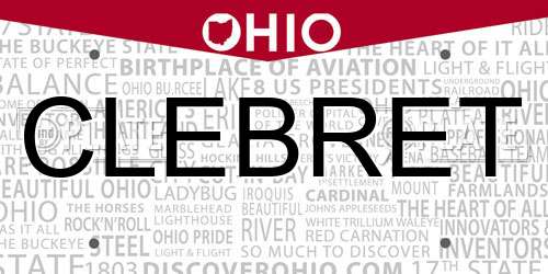 CLEBRET Ohio License Plate