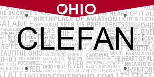 CLEFAN Ohio License Plate