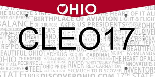 CLEO17 Ohio License Plate