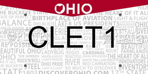 CLET1 Ohio License Plate