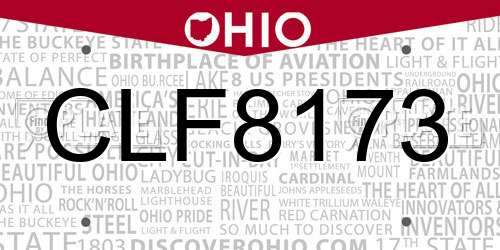CLF8173 Ohio License Plate