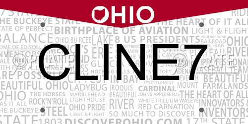 CLINE7 Ohio License Plate