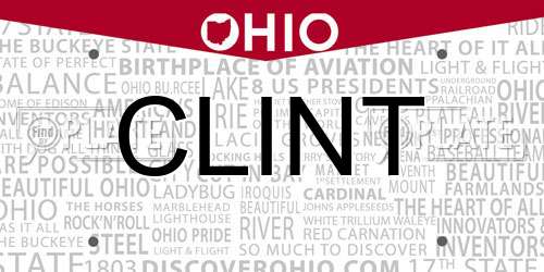 CLINT Ohio License Plate