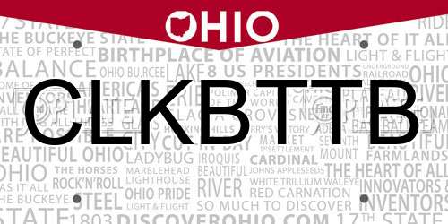 CLKBTTB Ohio License Plate
