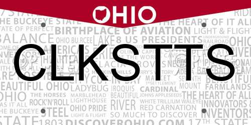 CLKSTTS Ohio License Plate