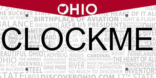 CLOCKME Ohio License Plate