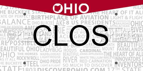 CLOS Ohio License Plate