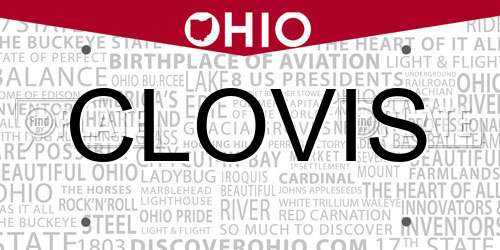 CLOVIS Ohio License Plate