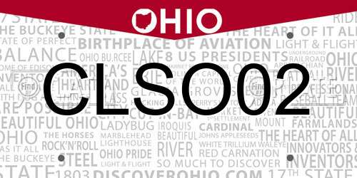 CLSO02 Ohio License Plate