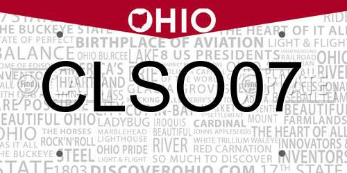 CLSO07 Ohio License Plate