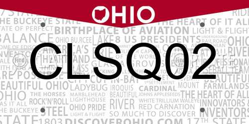 CLSQ02 Ohio License Plate