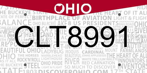 CLT8991 Ohio License Plate