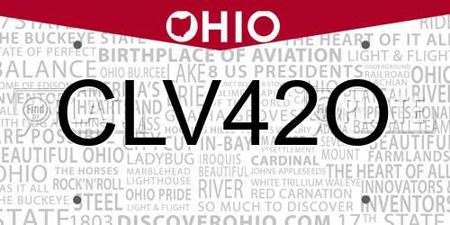 CLV42O Ohio License Plate