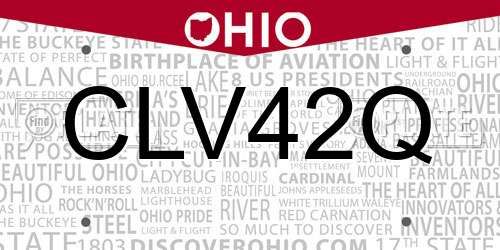 CLV42Q Ohio License Plate