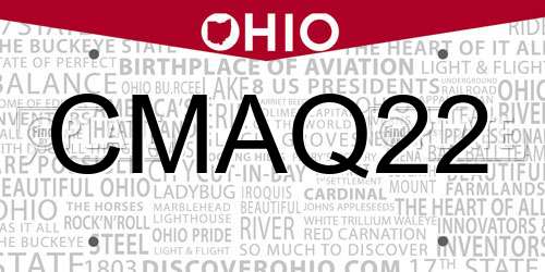CMAQ22 Ohio License Plate
