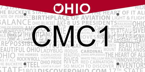 CMC1 Ohio License Plate