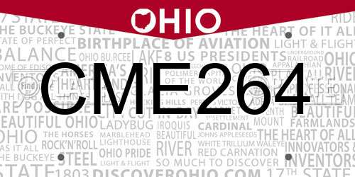 CME264 Ohio License Plate