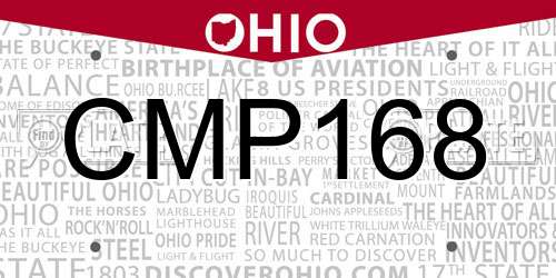 CMP168 Ohio License Plate