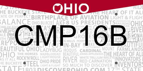 CMP16B Ohio License Plate
