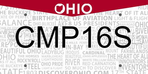 CMP16S Ohio License Plate