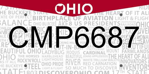 CMP6687 Ohio License Plate