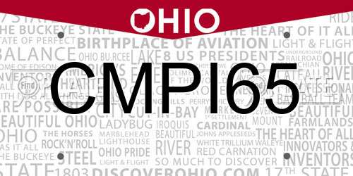 CMPI65 Ohio License Plate