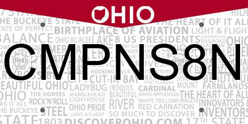 CMPNS8N Ohio License Plate