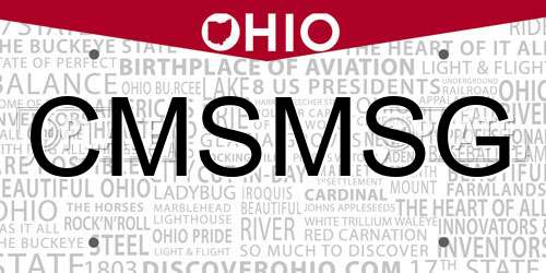 CMSMSG Ohio License Plate