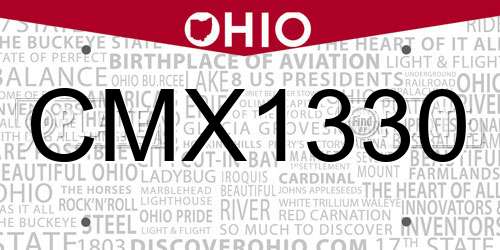 CMX1330 Ohio License Plate