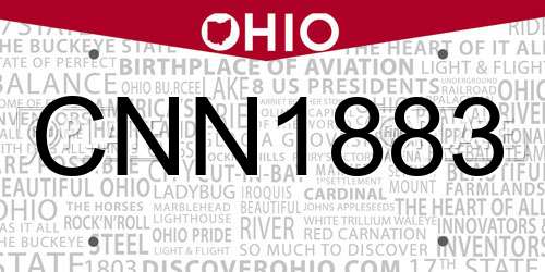 CNN1883 Ohio License Plate