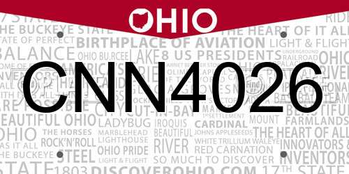 CNN4026 Ohio License Plate