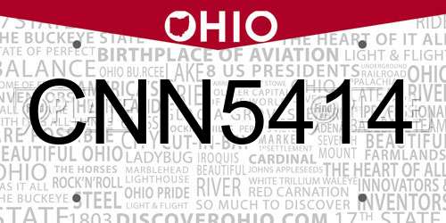 CNN5414 Ohio License Plate