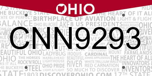 CNN9293 Ohio License Plate