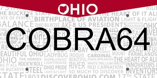 COBRA64 Ohio License Plate