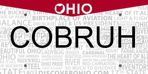 COBRUH Ohio License Plate