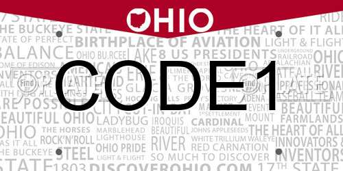 CODE1 Ohio License Plate